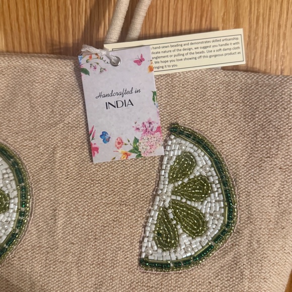Viral Beaded Lime Slices Tote Bag - Picture 7 of 8